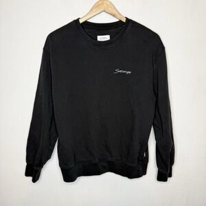 Saturdays New York City Bowery Signature Crew Black Sweatshirt Men's Medium